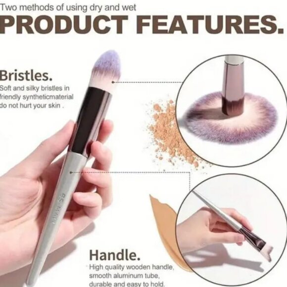 Makeup Brush Set 18 Pcs Premium Synthetic Foundation Powder Concealers Brushes - Picture 2 of 3